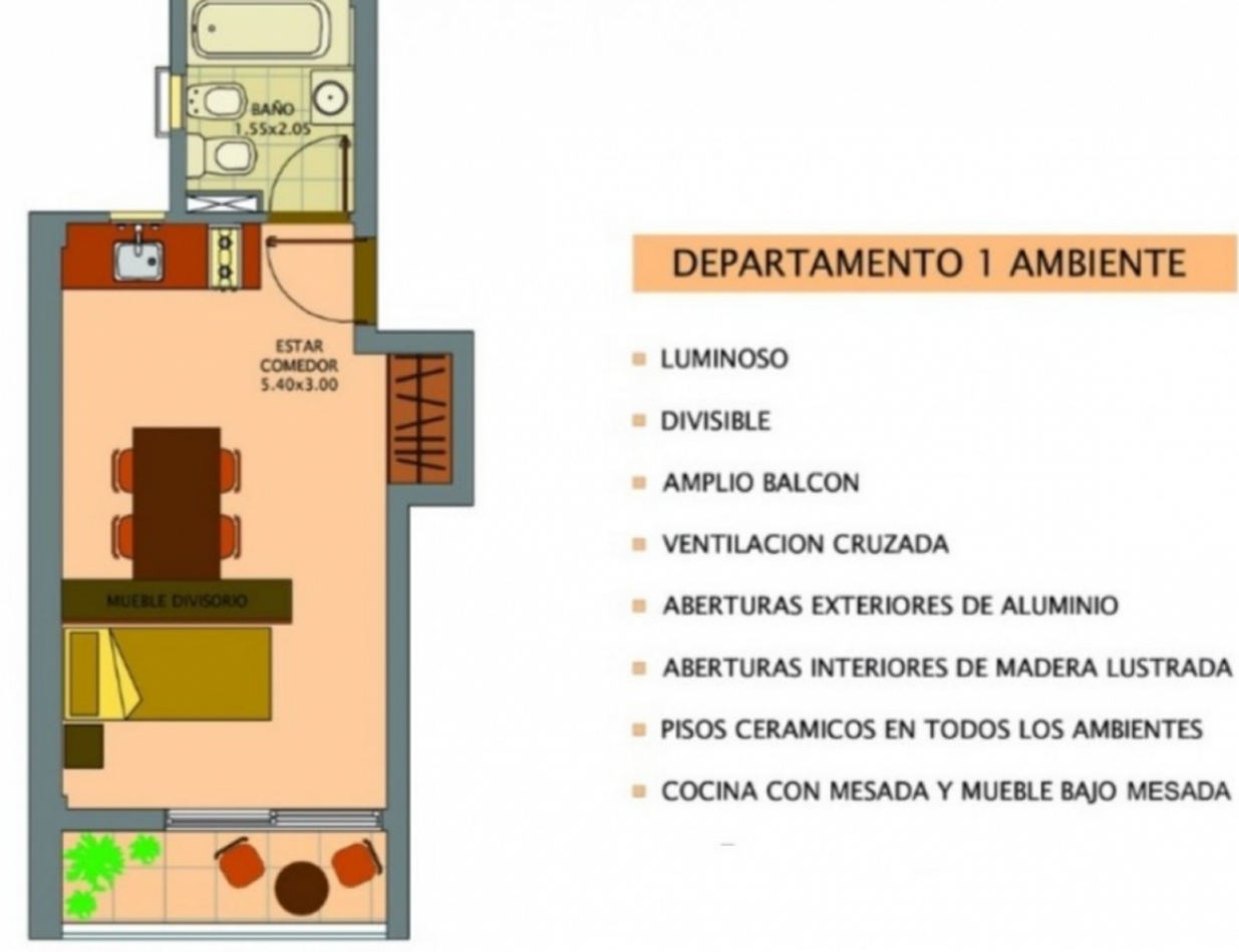 VENTA MONOAMBIENTE  COCHABAMBA CASI ESQUINA NECOCHEA