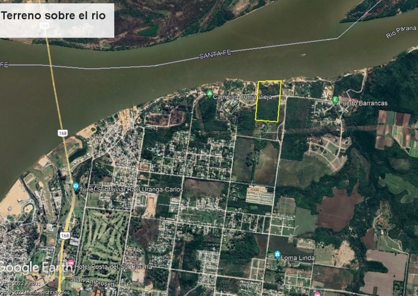 VENTA TERRENO EN PARANA CON SALIDA HACIA EL RIO DE 11 HECTAREAS