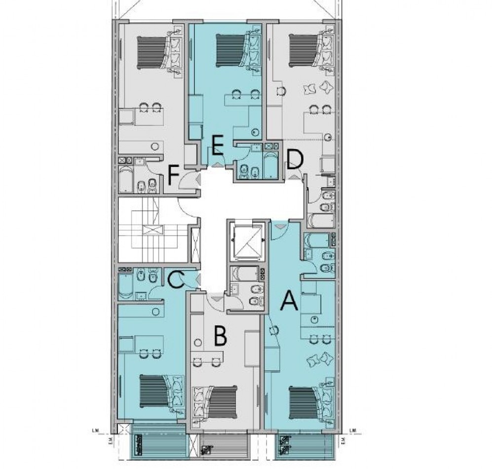 VENTA MONOAMBIENTE A ESTRENAR- 4to PISO dto F TORRE 1 CONTRAFRENTE 23m2.